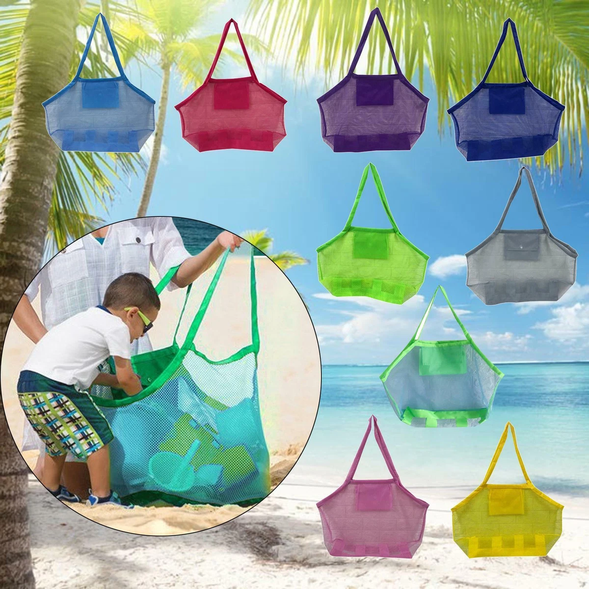 Mesh beach bags and totes hot sale