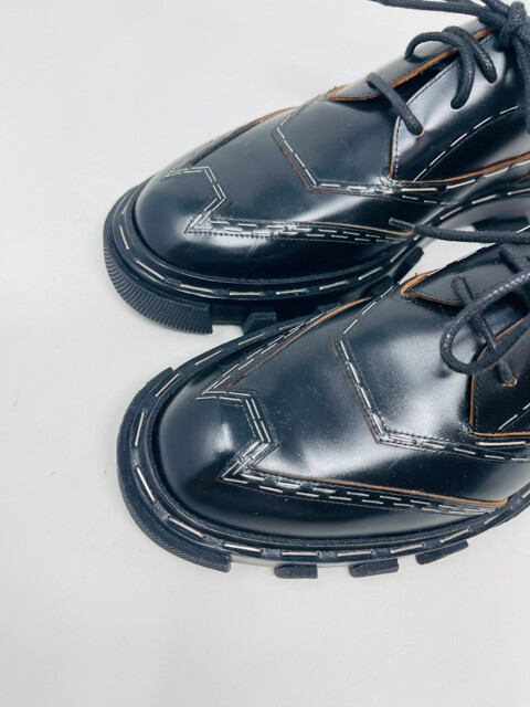Balenciaga 37 1/2 Black Leather Silver Staple Derby Shoes | eBay Balenciaga 37 1/2 Black Leather Silver Staple Derby Shoes | eBay