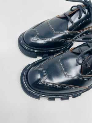 【レア】Balenciaga Staple Derby Shoes / 38 Balenciaga 37 1/2 Black Leather Silver Staple Derby Shoes | eBay