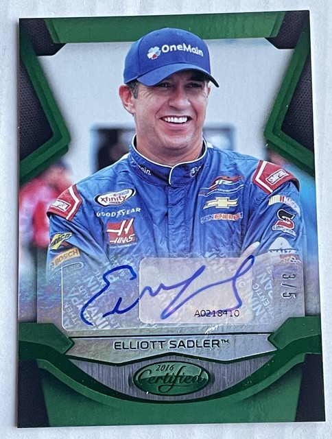 Elliott Sadler ES 2016 Panini Certified Racing Signatures Auto Mirror Green /5