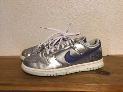 NIKE DUNK LOW FLORAL SHOES GS Womens 309601-042 Metallic