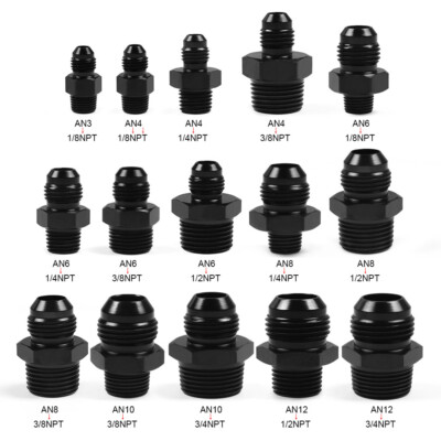 2 x 4AN 6AN 8AN 10AN 12AN Male Flare To 1/8 1/4 1/2 3/8 3/4 Npt Ninipple Adapter