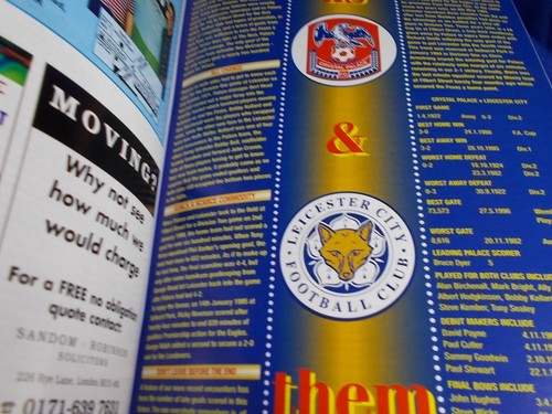 1998 CRYSTAL PALACE v LEICESTER CITY UK Matchday Magazine + Poster EC - Picture 8 of 10