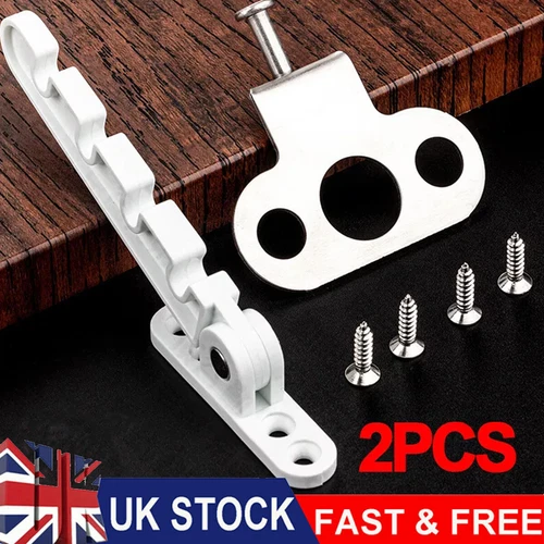 Tilt Turn Window Restrictor Stay White Finish Child Safely Lock Catch 4pcs 2Sets - Picture 4 of 11