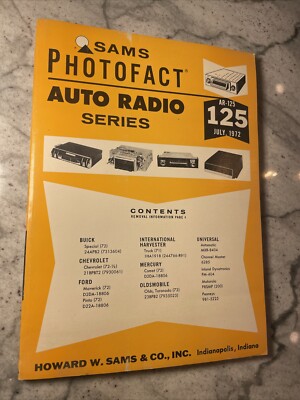 Sams Photofact Audo Radio Series  AR 125      July  1972
