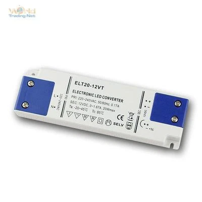 WORLD-TRADING-NET LED Trafo "Super-SLIM" 12V DC 20W Transformator für LEDs EVG, Treiber, Netzteil