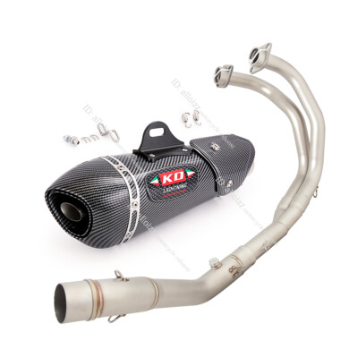 For Yamaha YZF R3 2015-25 MT-03 2016-25 Whole Exhaust Pipe Muffler Carbon Paint