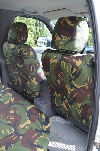 Maßgefertigte Paar Vordersitzbezüge für Ford Ranger 2006-2011 grün DPM Camouflage wasserdicht - Bild 3 von 3