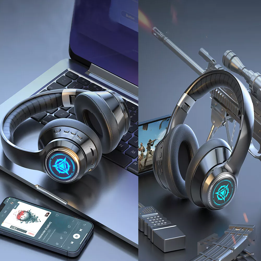 Mega Bass Computer Wireless Headphones Over Ear Stereo Earphones