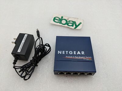 NetGear GS105 v3 ProSafe 5-Port Gigabit Switch with AC Adapter FREE S/H