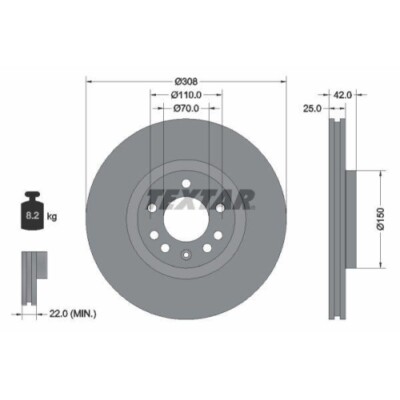 92110905 TEXTAR Bremsscheibe PRO+