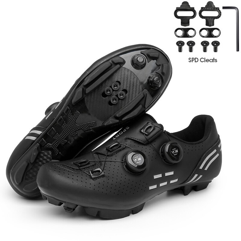 Zapatos de bicicleta de velocidad pedales de carbono calzado de carreras hombres zapatos de ciclismo tacos MTB
