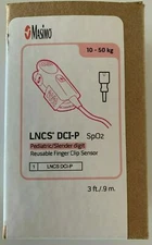 Masimo 1864 LNCS DCIP Pediatric SpO2 Reusable Finger Clip Sensor 3ft Cable NEW