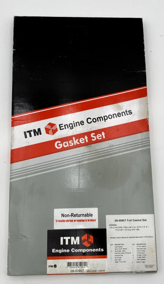 ITM ENGINE GASKET KIT FOR HONDA ACCORD, PRELUDE, 1751CC, 09-00907, READ - Image 2 of 4