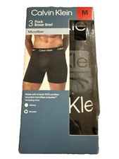 Calvin Klein Men's Brushed Microfiber Boxer Briefs Black 3 Pack Size M