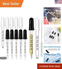10Pcs Eye Dropper with Durable Rubber Head, 1ml Glass Dropper, SMALL, white O...