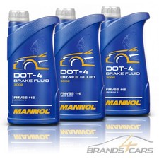 MANNOL 3x 1 L LITER BRAKE FLUID DOT-4 BREMSFLÜSSIGKEIT DOT 4 50336438