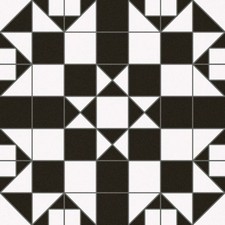 Victorian Matt Patterned Ceramic Floor Square Tile Monochrome Cut Sample