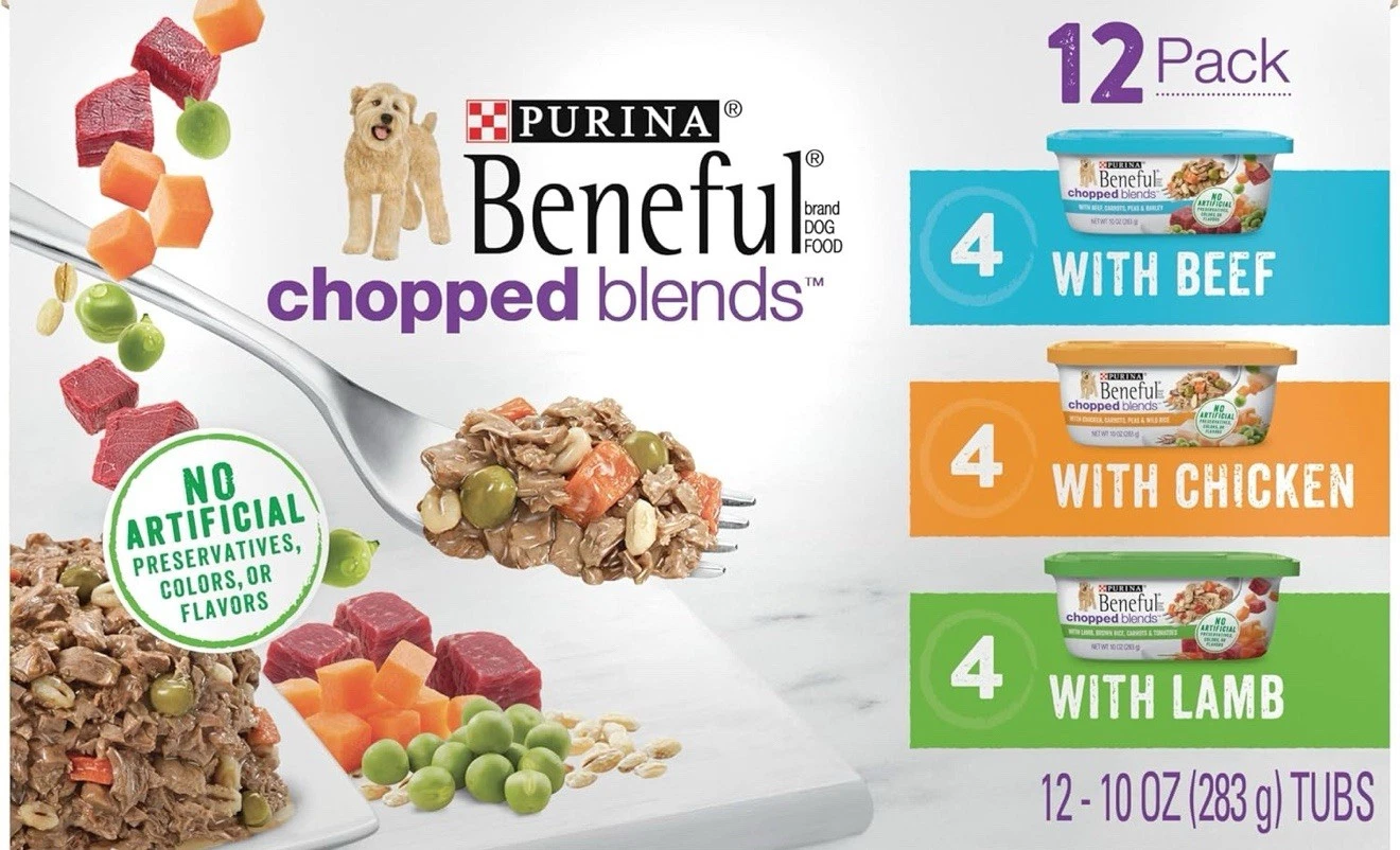 Purina Beneful Wet Dog Food Variety Pack, Chopped Blends - (12) 10 oz. Tubs
