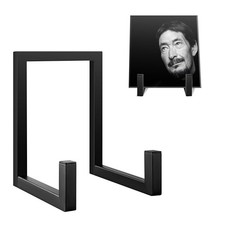 Vinyl Record Holder, Now Playing Vinyl Record Stand, Black Metal Tabletop Album