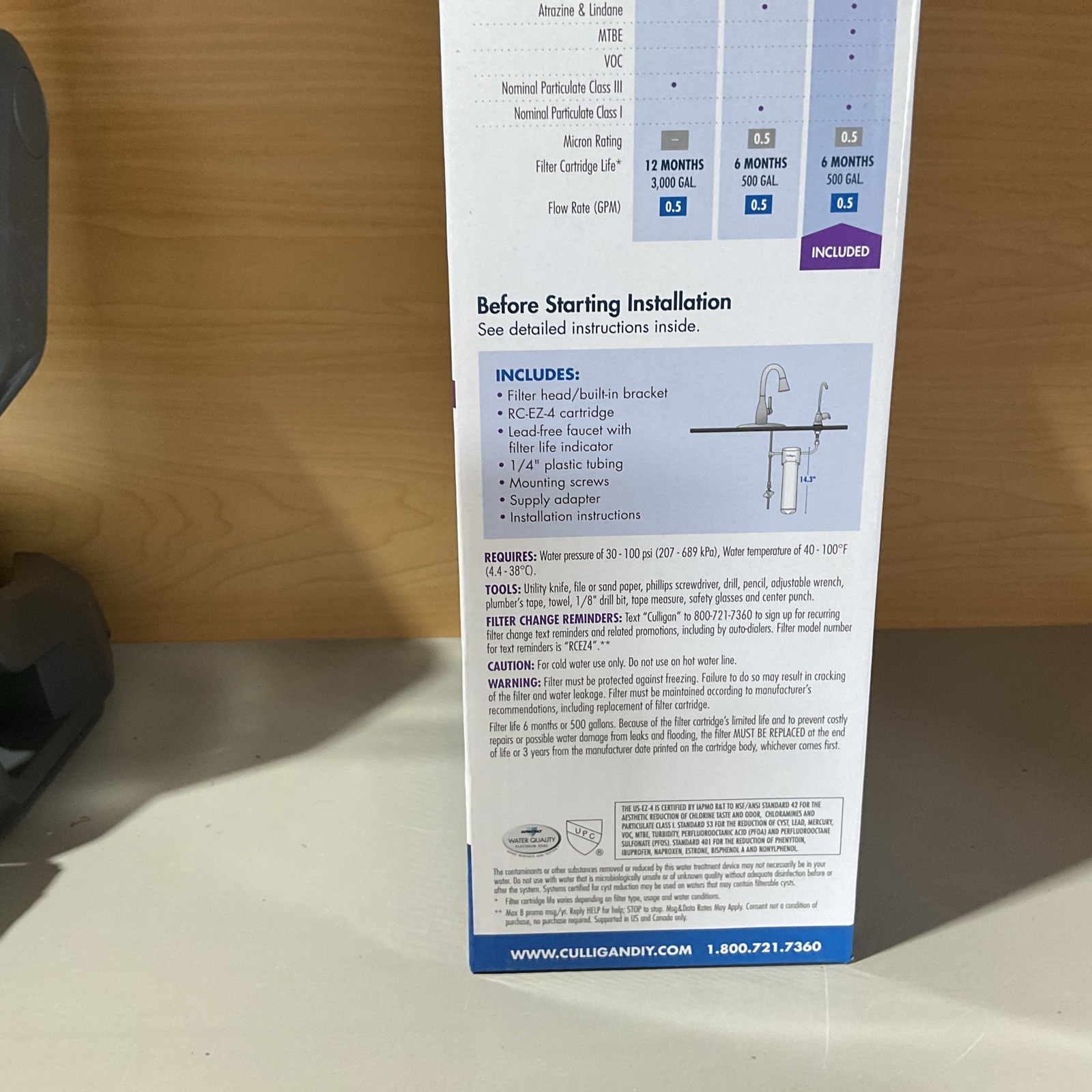 Culligan Easy-Change Under Sink Drinking Water System Level 4 Filter USEZ-4 NIB
