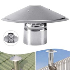 Stainless Steel Chimney Roof Cowl 125mm/5" Flue Pipe Cover Cap