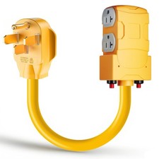 LBSC 50 Amp to 20 Amp RV Adapter NEMA 1450P to 4 x 520R/15R Outlet, 50A to 1...