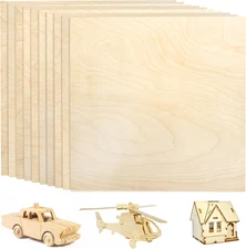10 Pack Baltic Birch Plywood, 11.8 X 11.8 X 1/4 Inch Baltic Birch Wood Sheets, 6