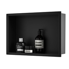 Bernkot Stainless Steel Shower Niche 18" x 12" Matte Black No Tile Needed Niche