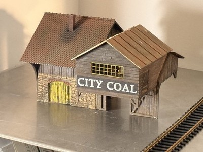 HO Craftsman Built City Coal Dealer Bldg  Hand Built Weathered Layout Structure