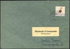 GROSSR&Auml;SCHEN-VORL&Auml;UFER V 26U BRIEF, 1945, 12 Pf. rot, ungez.brief, g