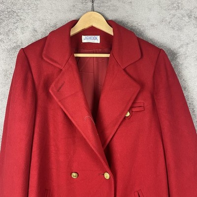 Vintage JG Hook Coat Womens Medium Wool Double Breasted Overcoat