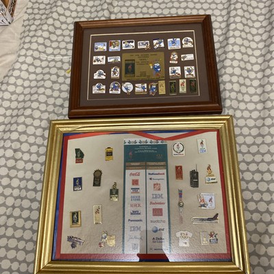 ATL 1996 Olympic Games Framed Collectors Pin Set Lot of 2