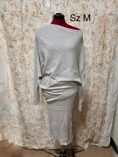 Grey  Asymmetrical Sweater Dress Set