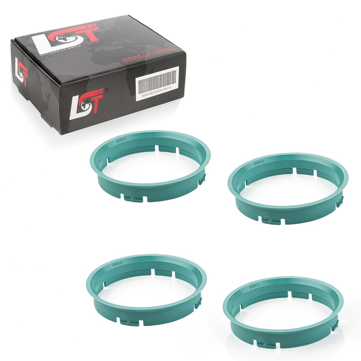 4x Centering Ring Spacer Turquoise Alloy Wheels Ø 70,0 MM - Ø 66,6 for Mazda