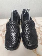 Cole Haan HAND MADE IN BRAZIL  Black Woven Leather Loafers 6 B 198.00 RARE 