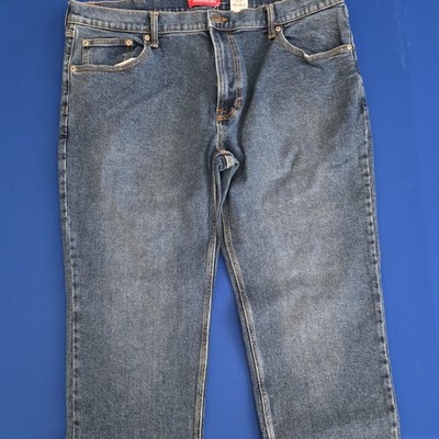 Denim Source Men's Blue Medium Wash Stretch Straight Jeans 5-Pocket Button Zip