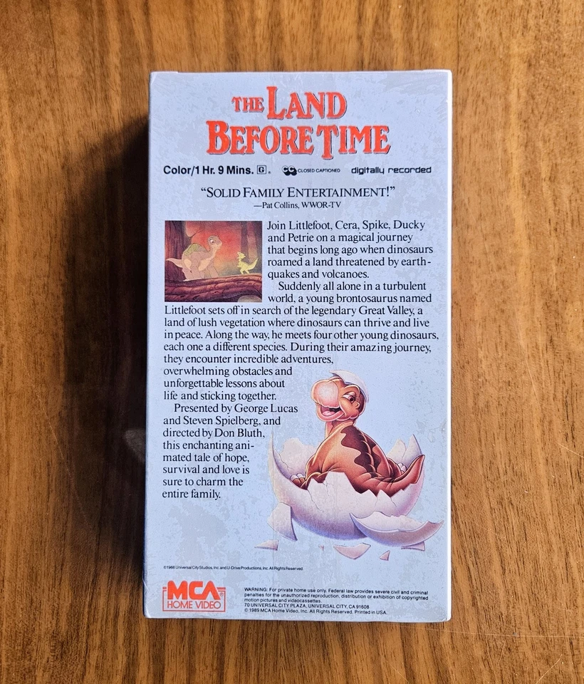1988 The Land Before Time VHS Tape w/ Pizza Hut Promo Offer Sticker! - Image 2 of 4