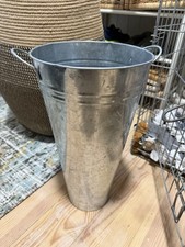 Galvanised Flower Bucket Tall Metal Florist Vase From Wilko Display