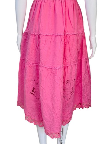 LoveShackFancy Femmes Prairie Crochet Œillet Floral Brodé Midi ROBE TAILLE S - Photo 12 sur 15