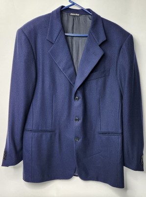 Loro Piana PAL ZILERI Sz L Jacket Men's Navy Cashmere/Wool Made in Italy