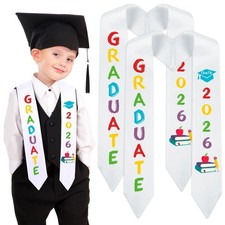 2 PCS Preschool Printed Graduation Stole 2025 Sash Kindergarten Kids Unisex