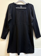 Duluth Trading Long Sleeve Black Knit Dress L Stretch Everyday Workwear