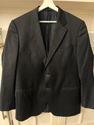 Loro Piana Super 120 s Wool Sports coat Blazer Navy Blue 44R Made In Italy $895