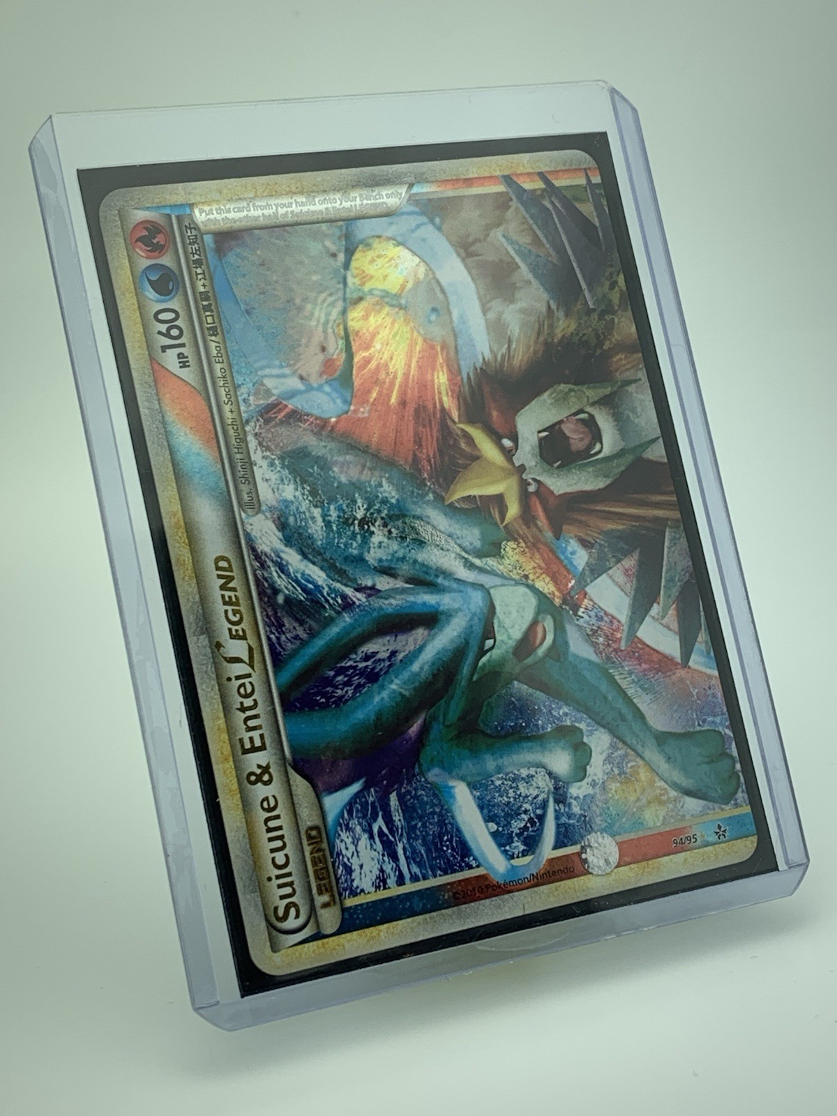 Pokémon TCG • Suicune & Entei Legend (Top) • HGSS Unleashed 94/95 • NM Rare Holo