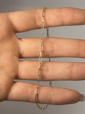 14K Yellow Gold Paperclip Link Anklet Bracelet, 10&rdquo;, 1.9 g, 2 mm