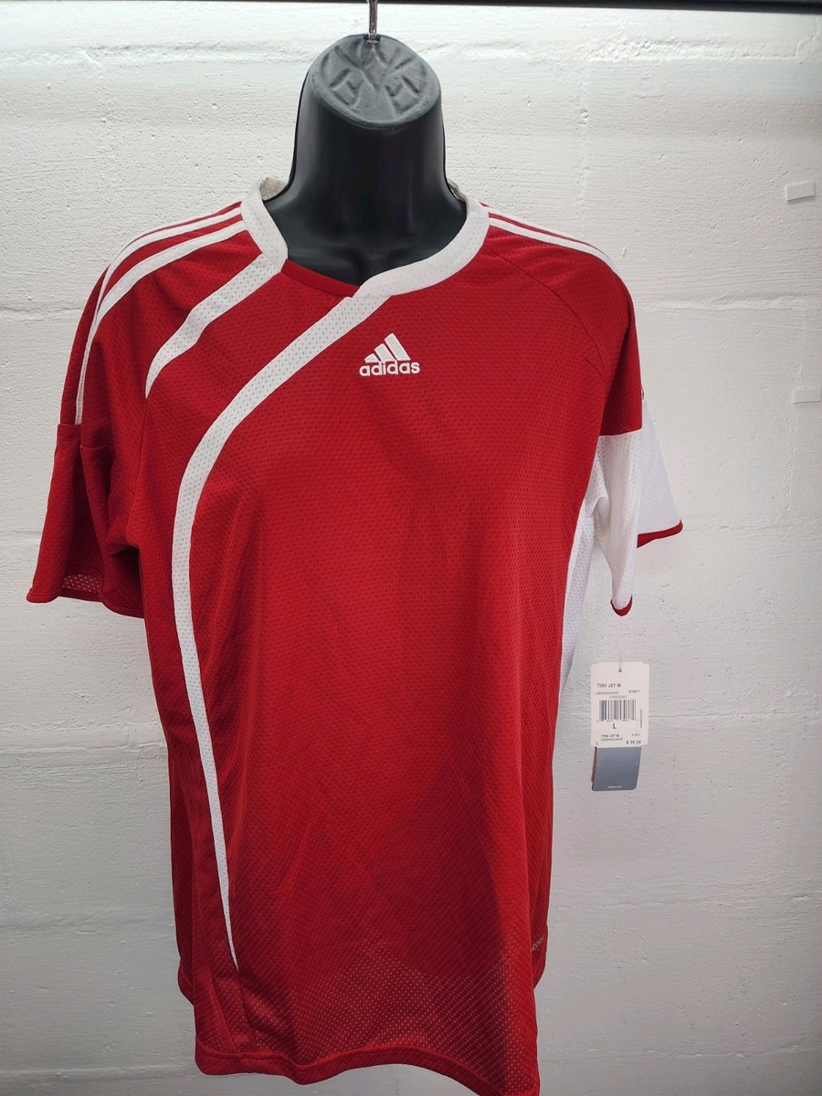 Adidas Women's Soccer Jersey Size L Large Red White Climacool 365