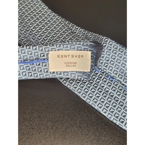 Villa Bolgheri Men’s Necktie Light Blue Geometric 100% Silk Italy Excellent image 3