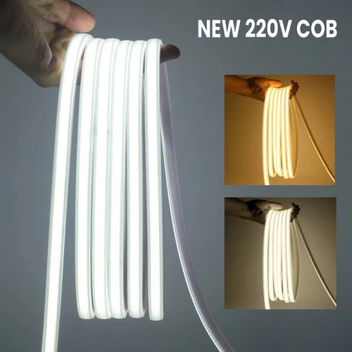 COB LED Streifen 230V Stripe Leiste Band Lichterkette Lichtschlauch mit Schalter