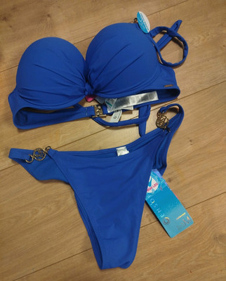 New Yorker Damen Bikini 2-teilig Neckholder gepolstert Blau Gr. 38 Cup C